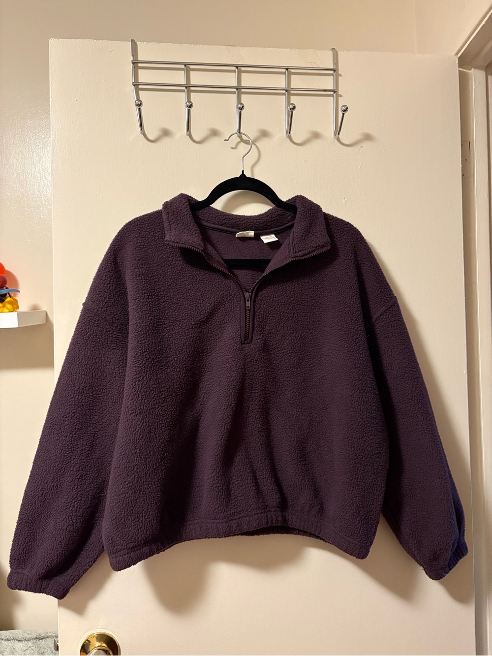 Levi's Dark Purple Quarter-Zip Sherpa Pullover